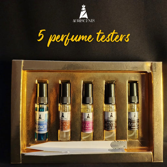 "Auriscents pesh karta hai: khushboo ke 5 naye rang!"
Har mehak mein ek kahani, har qatra ek jazba.