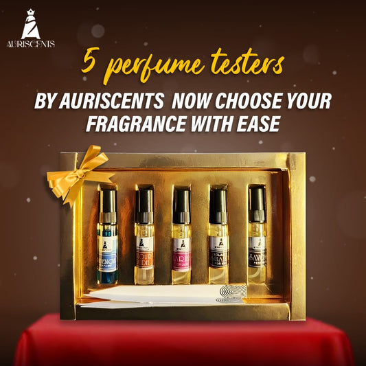 "Auriscents pesh karta hai: khushboo ke 5 naye rang!"
Har mehak mein ek kahani, har qatra ek jazba.