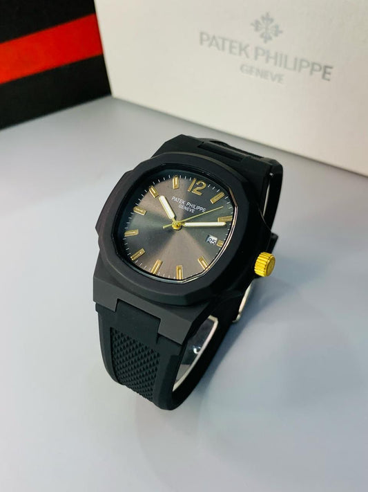 *PATEK PHILIPPE GENEVA*

* NAUTILUS MODEL 
* QUARTZ MACHINE 
* SILICONE STRAP 
* DATE WORKING 
* GREAT QUALITY & FINISHING 

ZAYMA 💯